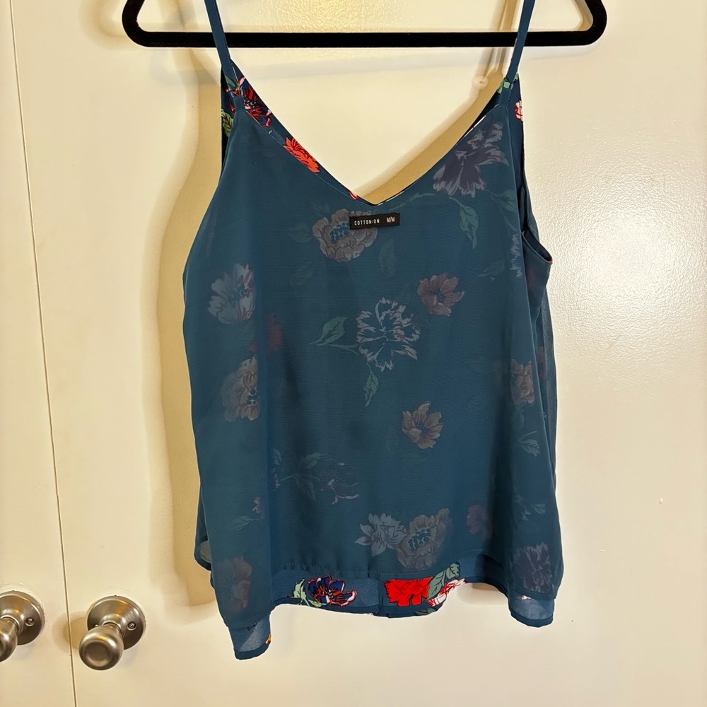 Cotton On Teal Floral Camisole Size M - Picture 7 of 9